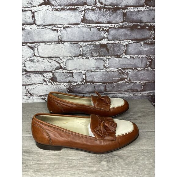 Cole Haan Bragano Brown Ivory Tassel Dress Loafers Men Sz 11M US/44EU - Picture 3 of 16